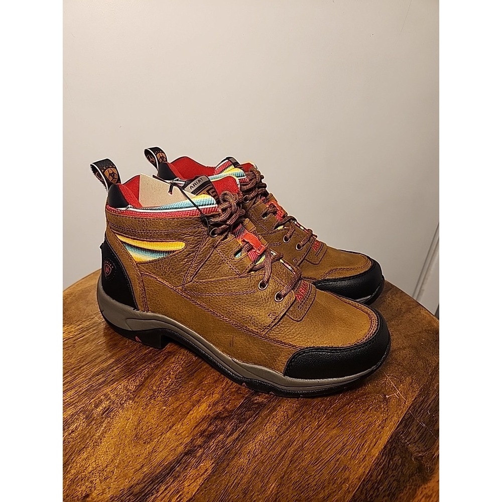 Ariat Boots Womens 8.5B Terrain Serape Stripe Leather Round Toe Advanced Support